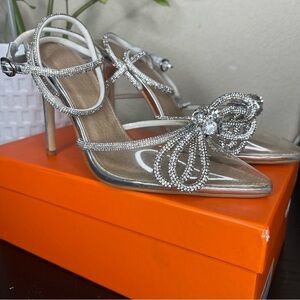 4” Rhinestone Bow Strappy Heels